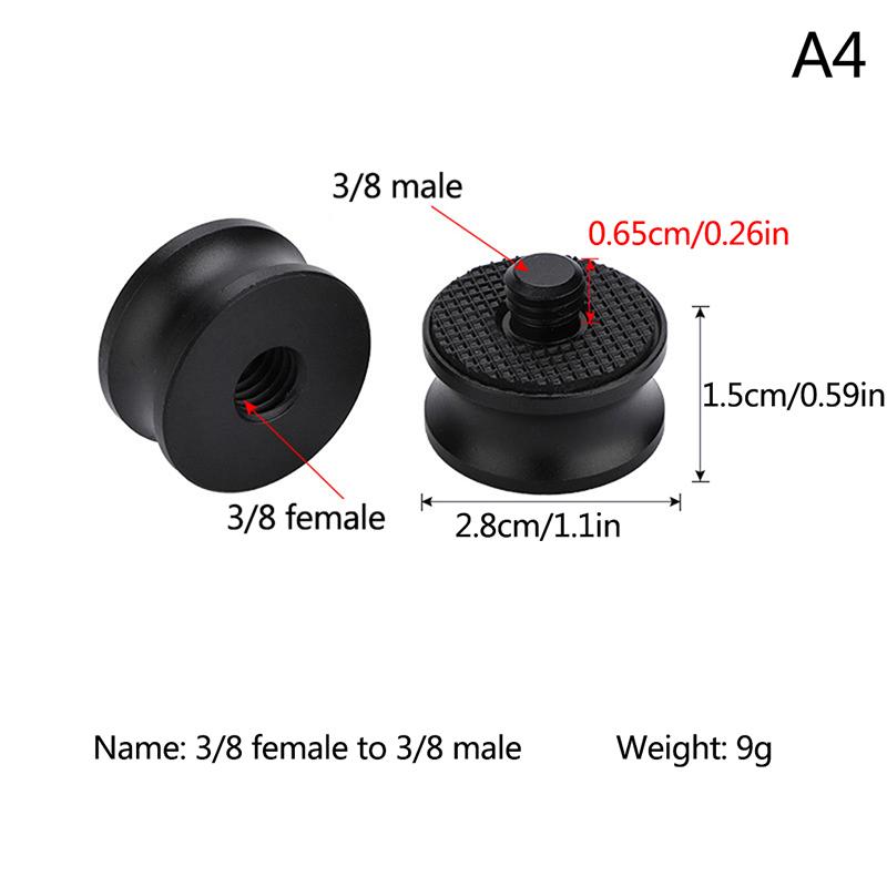 3/8 Inch Female To 1/4 Inch Male Threaded Adapter Monopod Mount Adapter Tripod