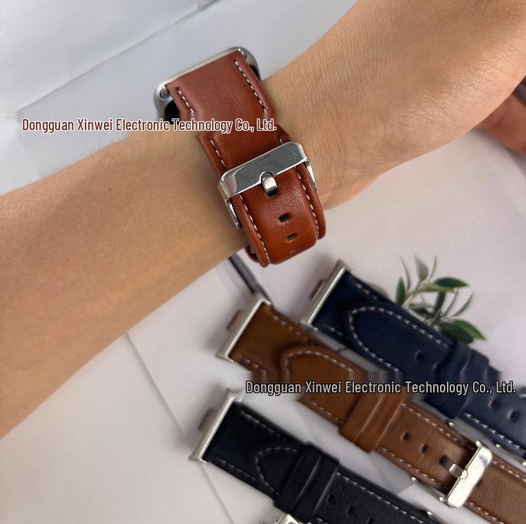 Кожаный ремешок для Xiaomi Band 8/9 Pro, Samsung, Redmi 5 и Huawei GT5 (22мм)