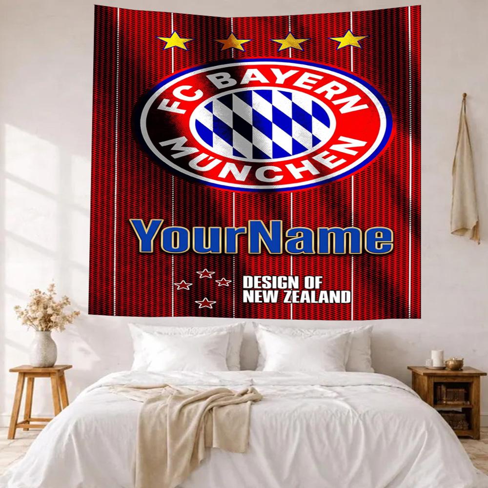 Fc Bayern Mnchen Custom Your Name Wall Decor Tapestry Art For Pet Memorial Birthdaywedding Party Backdrop Family Gift