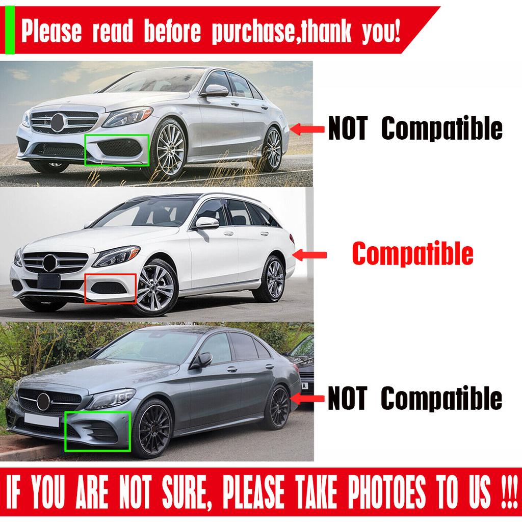 1 Pair Car Front Bumper Fog Light Cover Air Vent Grille Cover For Mercedes For Benz C-Class W205 C250 C300 C350 2015-2018