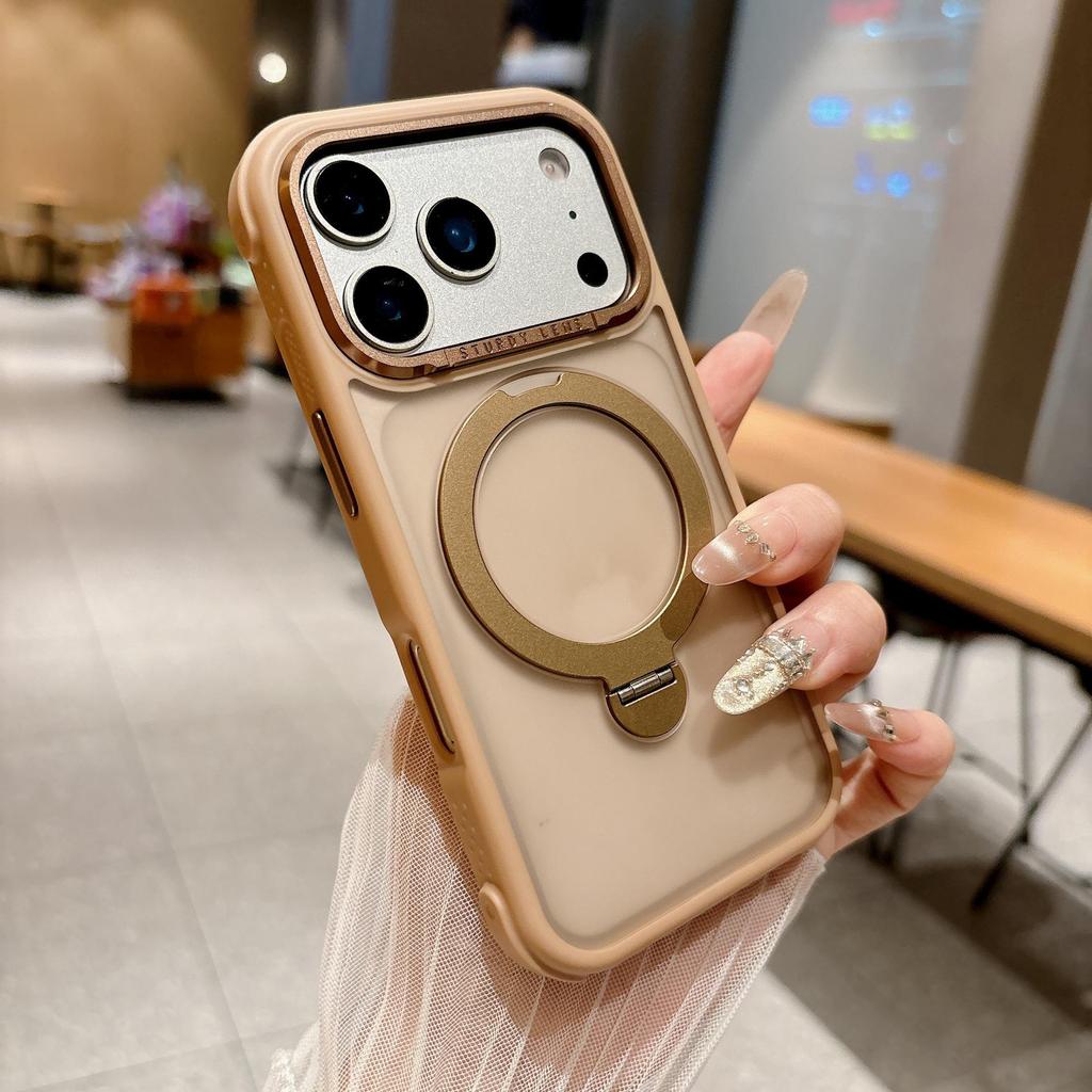 iPhone 17 Pro Max Nebula Магнитная подставка-ножка Чехол с покрытием под кожу, защищающий от падений