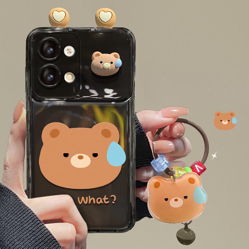 Подходит для чехла для мобильного телефона Xiaomi 13, 12/10s, кулона в виде лягушки, Redmi K50/60pro, Flip Mirror Note9.