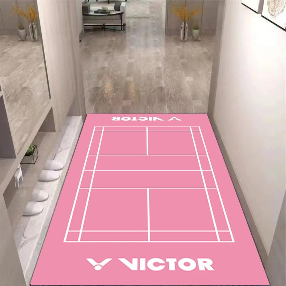 Красочный ковер с тематикой бадминтона, нескользящий коврик для пола для гостиной, спальни, декор для любителей спорта, веселый, повседневный, домашний акцент