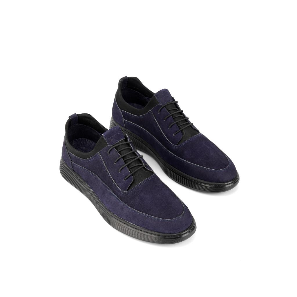 Мужская ультраудобная и легкая повседневная обувь из натурального нубука черного цвета