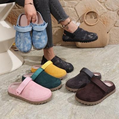 Модные женские шлепанцы с закрытым носком на плоской подошве, летние новые туфли на пробковой платформе для женщин, повседневные шлепанцы-сабо, уличные плоские сандалии, шлепанцы для женщин