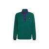 Originals Adicolor Trefoil Snap Fleece Embroidered Stand Collar Sweatshirt Men Sweatshirt Green II8483