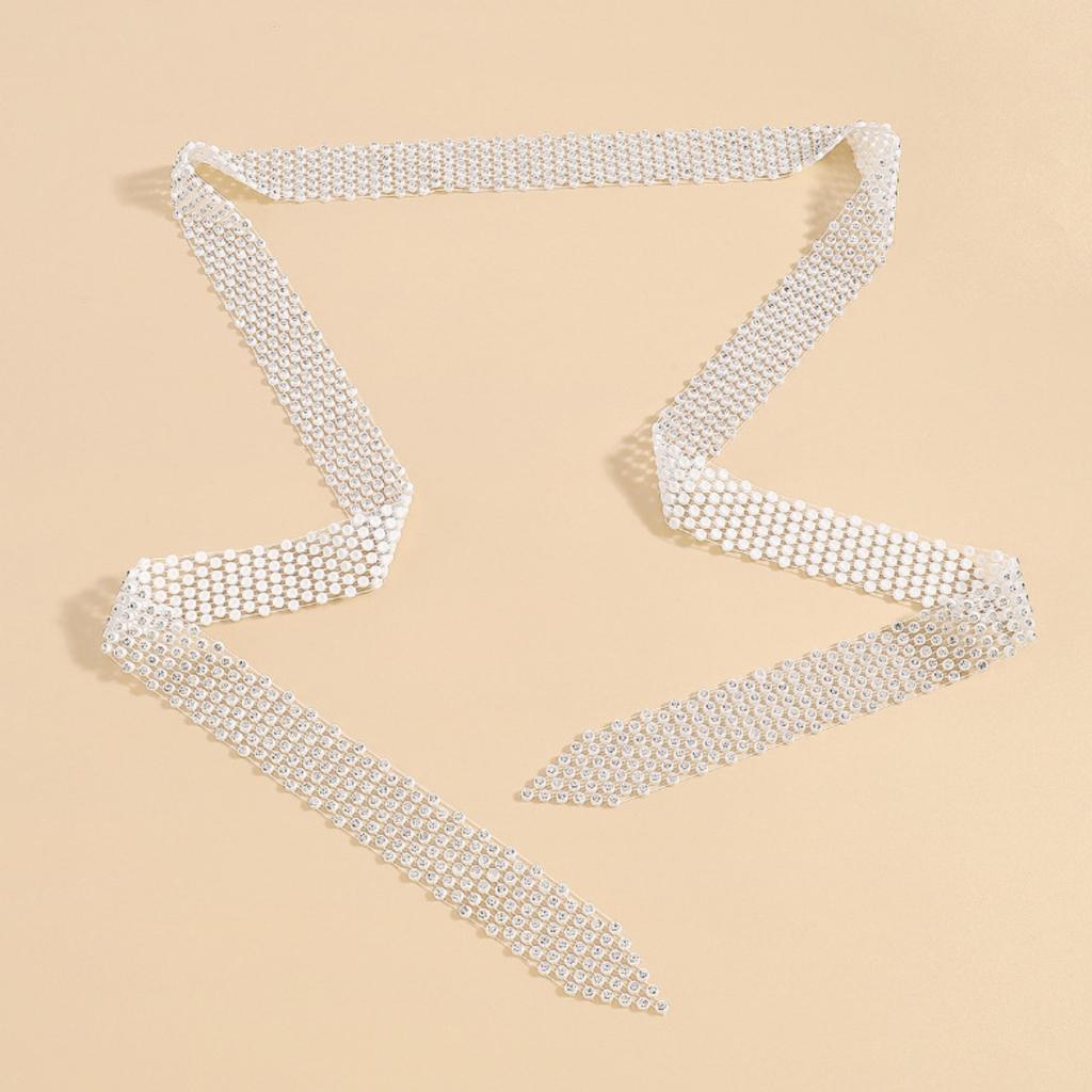 Shiny Multi-row Zircon Long Tassel Clavicle Chain Female Personality Neck Strap Black Retro Necklace