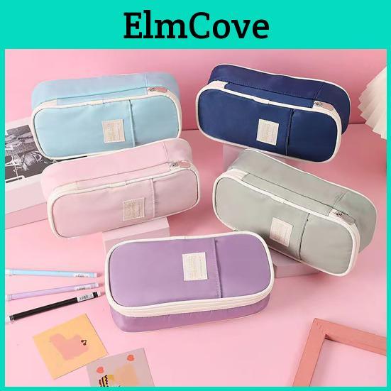 Pencil Large With Capacity Case Grid Pocket Expandable Bottom Durable Oxford Material Pen Storage Pouch