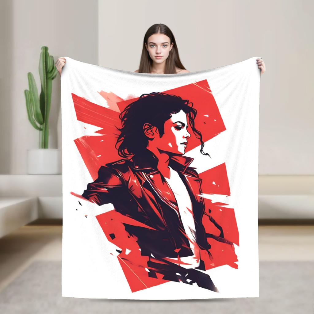 Pop King MJ Blanket Velvet Summer Air Conditioning Breathable Lightweight Thin Throw Blankets for Home Travel Rug Piece