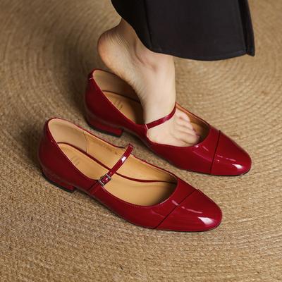 Весенние туфли Мэри Джейн на все сезоны, новая женская одинарная обувь, французский ретро, для работы, универсальные, с открытым подъемом, на низком каблуке, закрывающие стопу, однотонные
