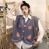 Little Bear Sweater Vest Coat Autumn/Winter Sense Small Number Single Breasted Knitted Shirt Cardigan Vest Female