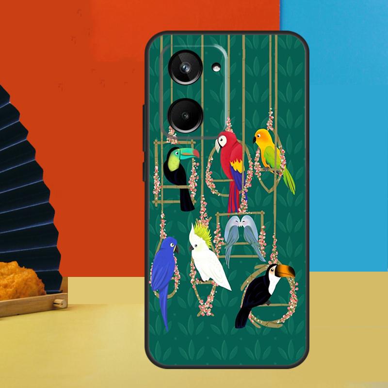 Colorful Parrots For Realme 15 Pro 10 11 12 13 14 Pro Plus GT6 GT7 C51 C53 C55 C61 C63 C65 C67 C71 C75 Case