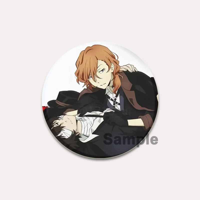 32/44/58 мм Булавка Bungo Stray Dogs Круглая мультяшная брошь ручной работы для рюкзака, одежды, аксессуаров, аниме-коллекции, значков, украшений
