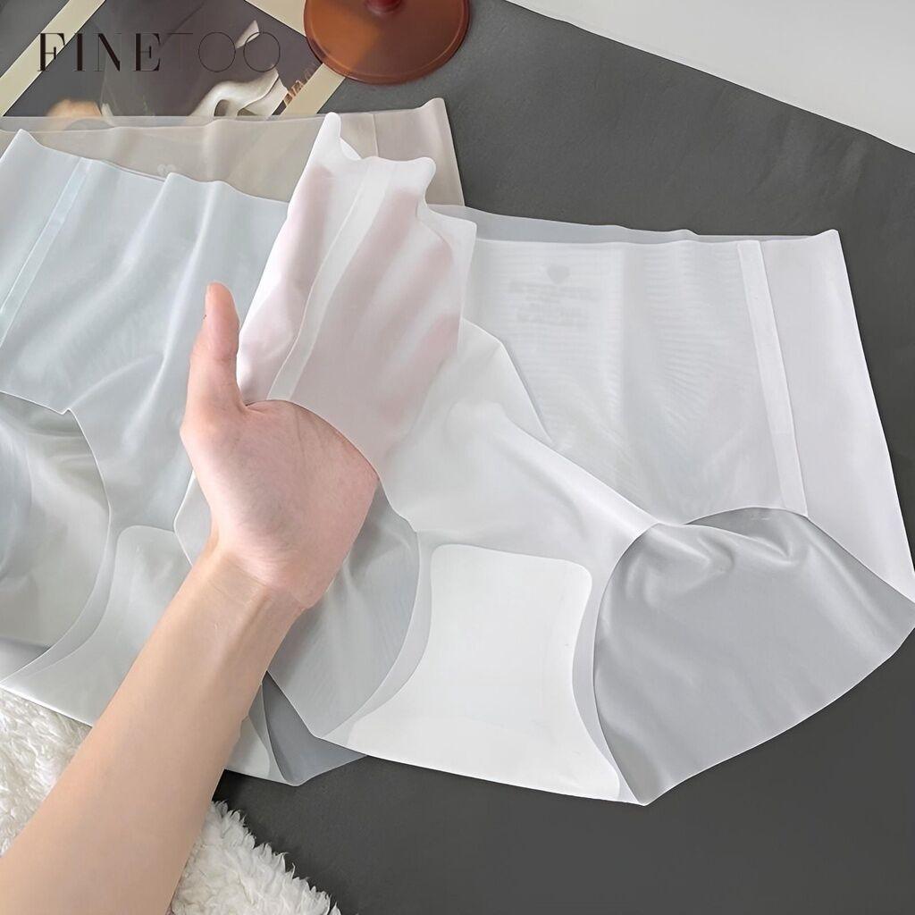 FINETOO Ice Silk Underwear for Women Comfort Seamless Panties Breathable Brief 5A Antibacterial Lingerie