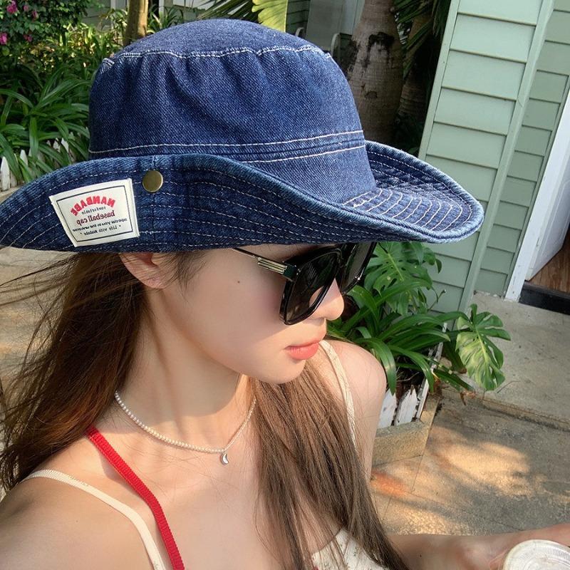 Западная джинсовая шляпа от солнца женская новая для альпинизма, походов, кемпинга, выстиранная джинсовая шляпа-панама с загнутыми полями