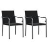 VidaXL Garden Chairs with Cushions Set of 2 Black 56x59x84 Cm Rattan 364094