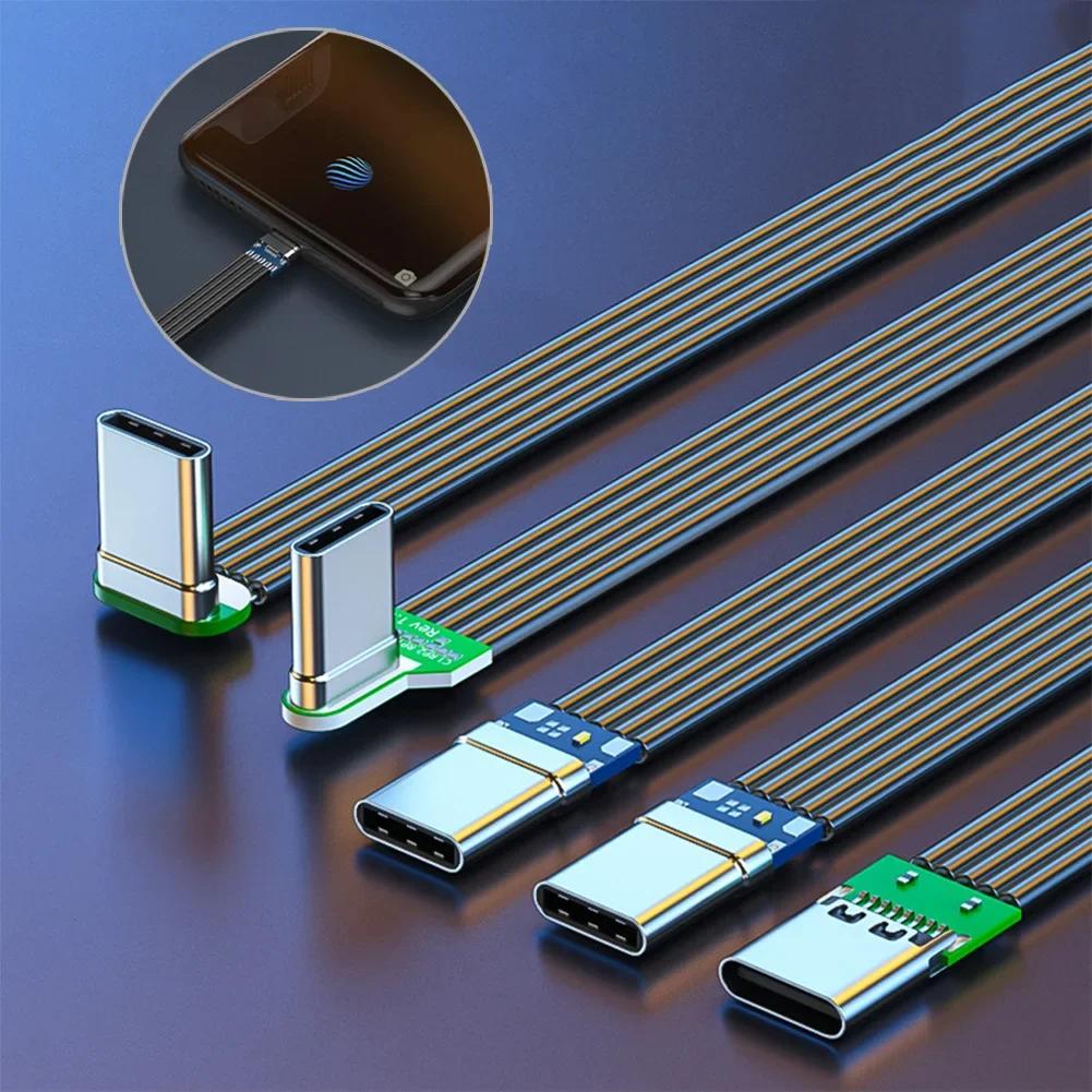 Тонкий Гибкий USB C Type C Кабель 20 Вт Мощная Передача 480 Мбит/с для Нескольких Мобильных Устройств Длина на Выбор