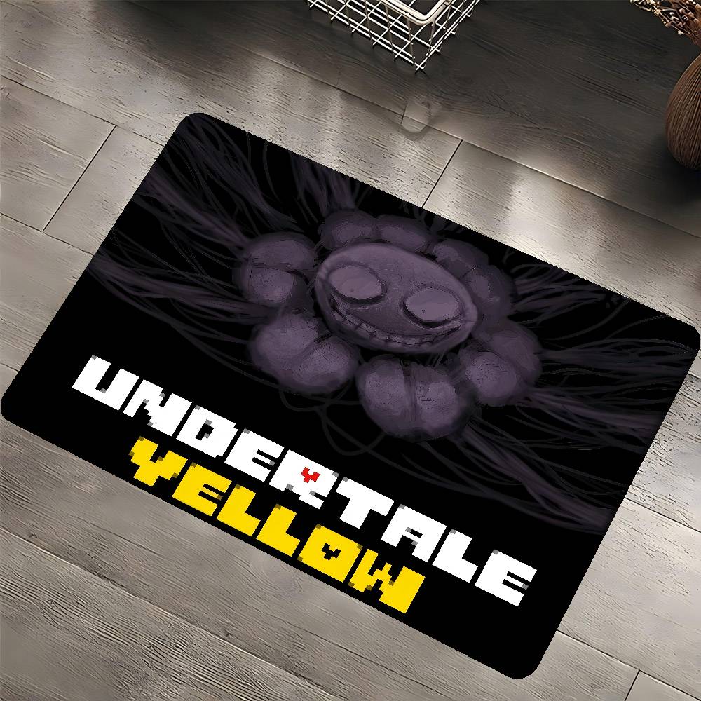 Мультяшный U-Undertale Коврик для ванной Нескользящий Впитывающий воду Длинный Полосатый Подушка Коврик для спальни Приветственный придверный коврик