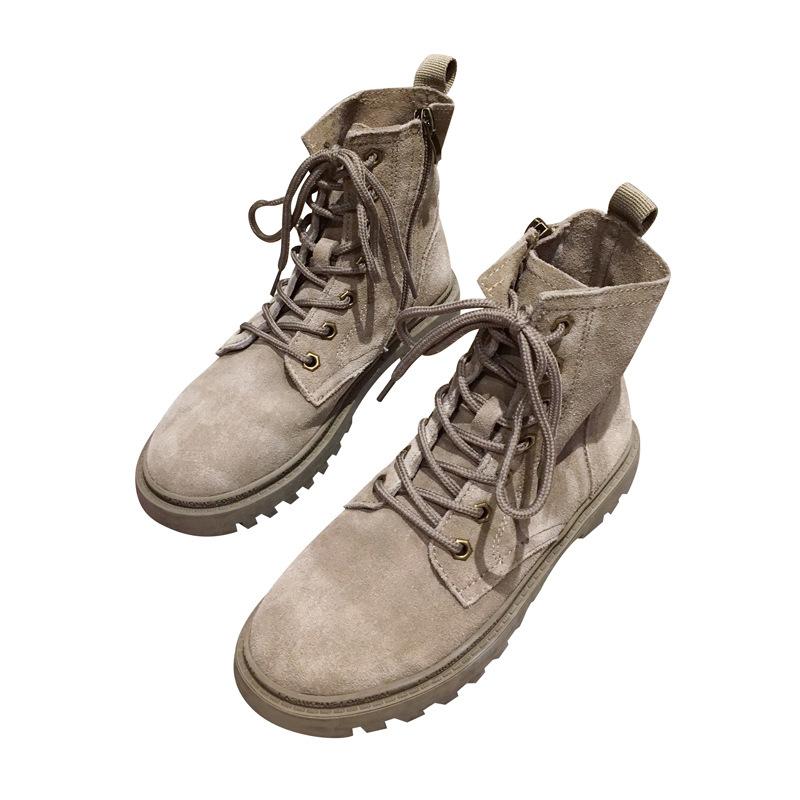 Ботинки Мартина женские рабочие ботинки 2025 осень и зима новые интернет-знаменитость корейская версия модные короткие ботинки бархатные круглый носок женские ботинки ре