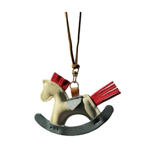 Yousheng Cute Pony Pendant Car Rearview Mirror Charm Elegant Faux Leather Hanging Ornament for Car Interior Decor Horse Lover Gift