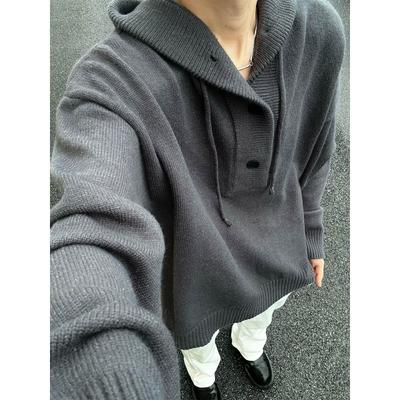 Новые осенне-зимние свитера для мужчин, свободные, модные, брендовые, с капюшоном