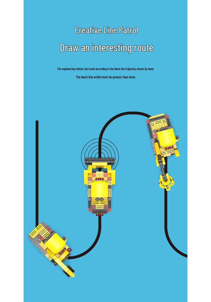 Line-Following Induction Car: Automatic Road Recognition & Marking Pen Toy for Kids