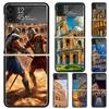 Жесткий чехол для телефона Samsung Galaxy Z Flip 7 6 5 4 3 с принтом Колизея, Черный ZFlip7 ZFlip6 Flip5 Flip4 Flip3 5G