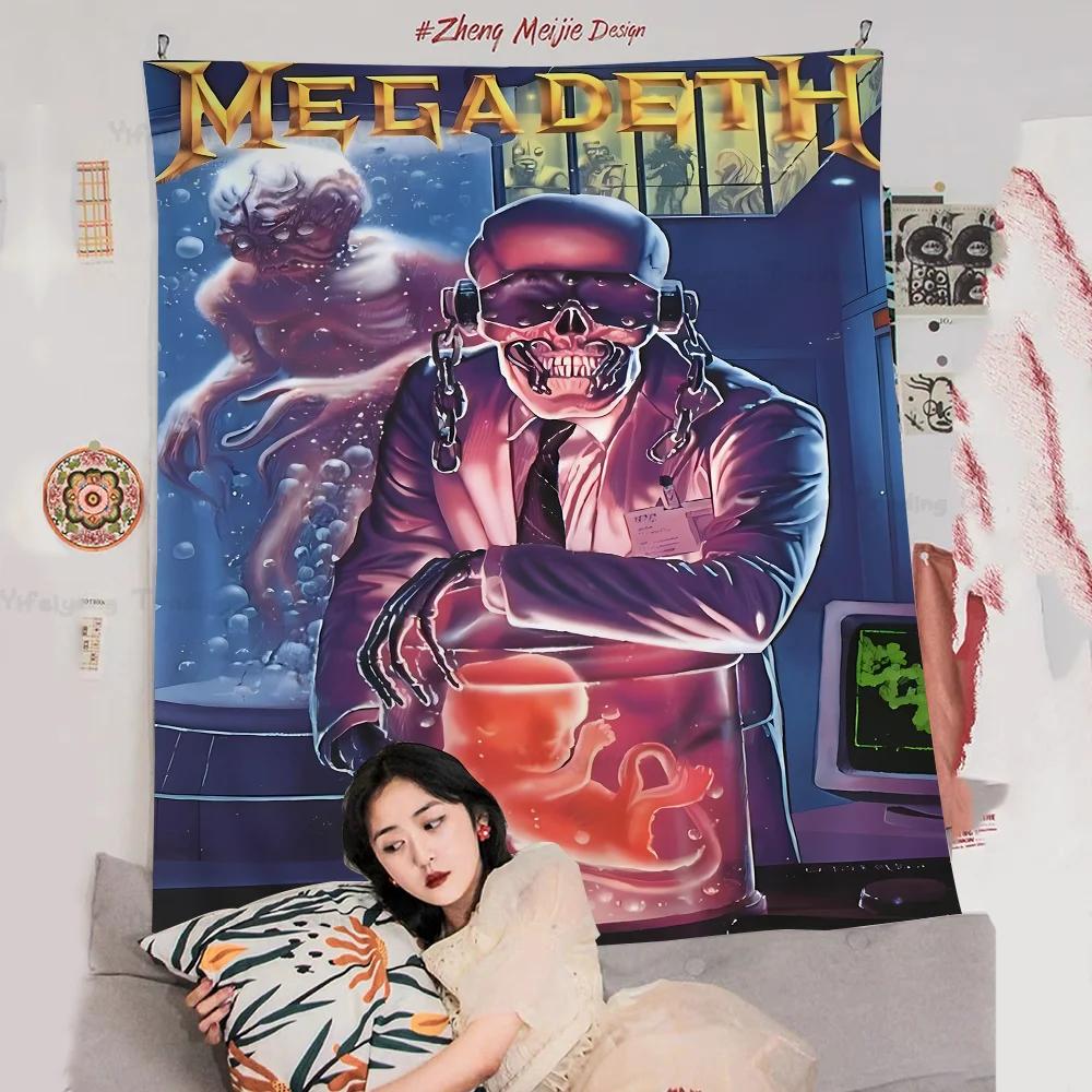 Megadeth Heavy Metal Band Album Wall Tapestry Hanging Tarot Hippie Wall Rugs Dorm INS Home Decor