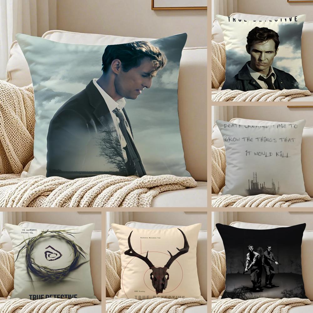 movie noir TTrue DDetective Cushion Cover Pillowcase Antidustmite living Room Sofa Decor Cushion Room