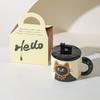 Cute Cat Cup Office Mug with Lid Water Cup Ceramic Couple Gift Souvenir Gift Box Birthday Creativity