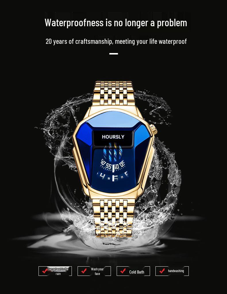 Мужские кварцевые водонепроницаемые наручные часы из сплава HOURSLY для мотоциклистов TikTok