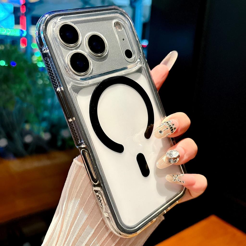 Чехол-подушка безопасности для iPhone 17 Pro Max Магнитная беспроводная зарядка Чехол для iPhone 16 Pro Max 15Pro 14 13 Pro 12 11 Противоударный чехол