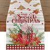 Linen Christmas Table Runner Snowman Xmas Tree Home Dining Table Cover Tablecloth 2025 Navidad Noel Christmas Decorations 2025