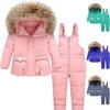 Baby Snowsuit Set, Toddler Winter Down Jacket and Pants, 90% Duck Down, Waterproof Windproof Hooded Coat for Kids