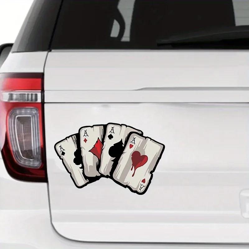 15x10 см Покерные пики Узор Мотоцикл Наклейки Мотокросс Топливный бак Гоночный кузов автомобиля Украшения Наклейки на окна игральных карт