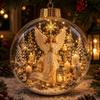 Vintage Winter Transparent Snow Scene Bauble Clear Christmas Sphere Decor  Fireplace Hanging