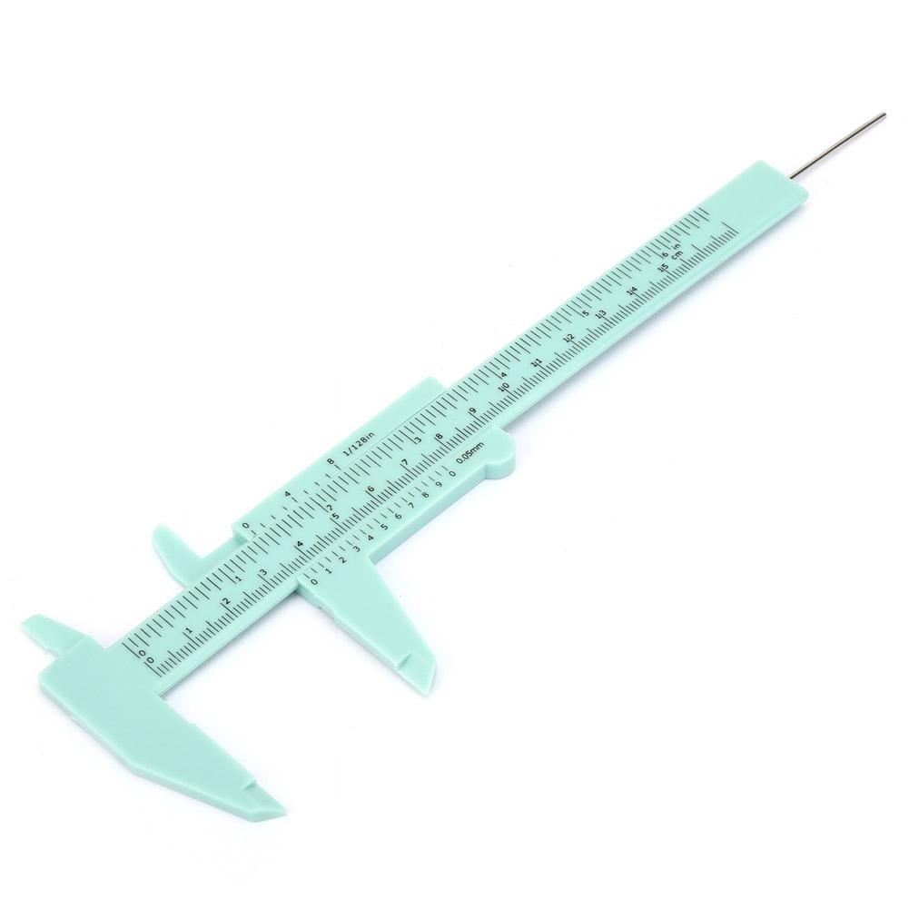 150mm High Accuracy Plastic Double Rule Scale Vernier Caliper Measuring Tool 0.5mm(Green)