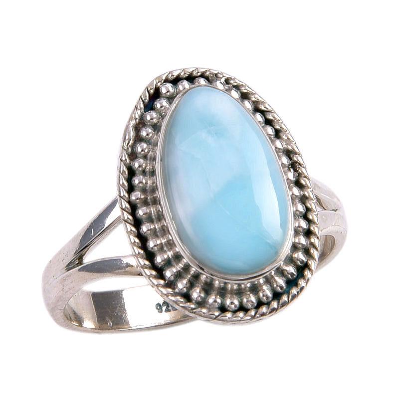 Кольцо из стерлингового серебра 925 пробы с драгоценным камнем Natural Republic Larimar S.8 N3B16