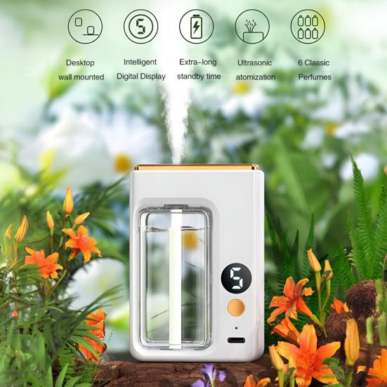 Aromatherapy Diffuser Rechargeable Essential Oil Humidifier Large Spray Volume Wall Desktop Installation Bathroom Deodorizer Air Freshener