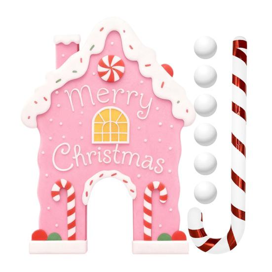 Рождественский пряничный набор для гольфа, игра для вечеринки в помещении, игра в гольф с клюшкой в виде леденца и 6 мячами, праздничные игры для семьи, детей, взрослых