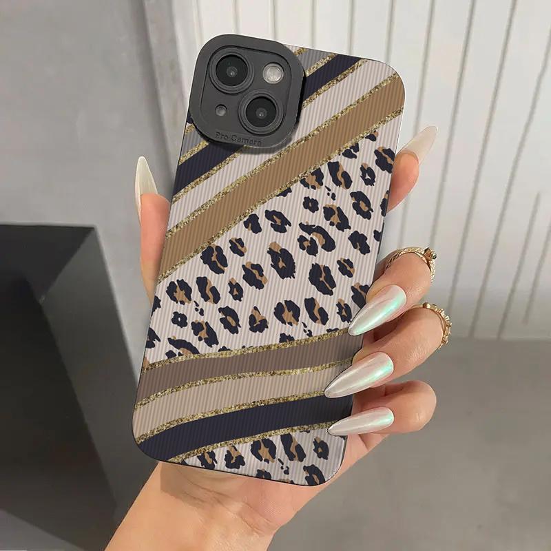Leopard Print Pattern Phone Case For 15 Cases iPhone 14 13 12 11 16 Pro Max XS X XR 7 8 Plus SE 2 Shockproof Bumper Cover