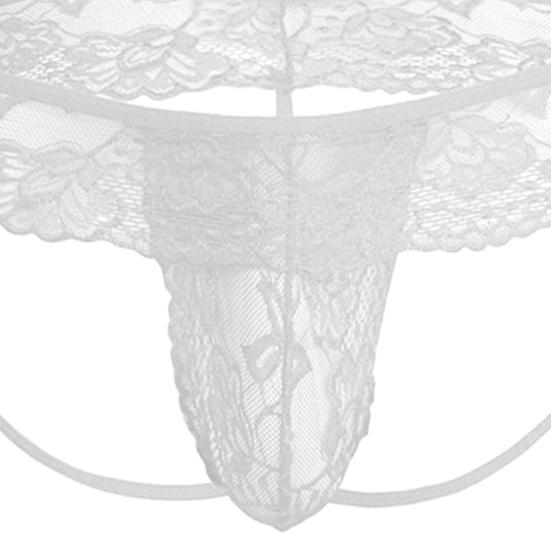 Men Underpants Hollow Out Lace Thin Low-waist Jockstraps Pouch Male Panties Gay