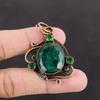 Ограненный Замбийский Изумрудный Кулон Хромированный Диопсид Кулон Медный Кулон Ювелирные Изделия Из Драгоценных Камней Медные Ювелирные Изделия Ручной Работы Подарок Для Него Исцеляющий Камень