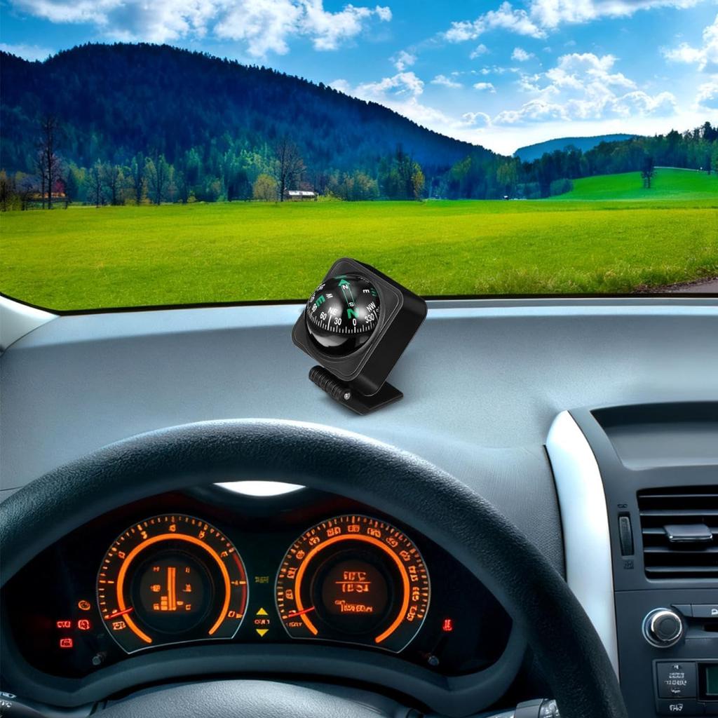 Car Dashboard Compass Ball Portable Auto Compass For Accurate Navigation For Cars Boats And Outdoor Use Compact Dashboard Ornament