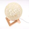 1 шт. Настольная лампа из ротангового шара, USB-вилка, регулируемая яркость, ночник, подарок, деревянная подставка, декор для прикроватной тумбочки, ночник для спальни