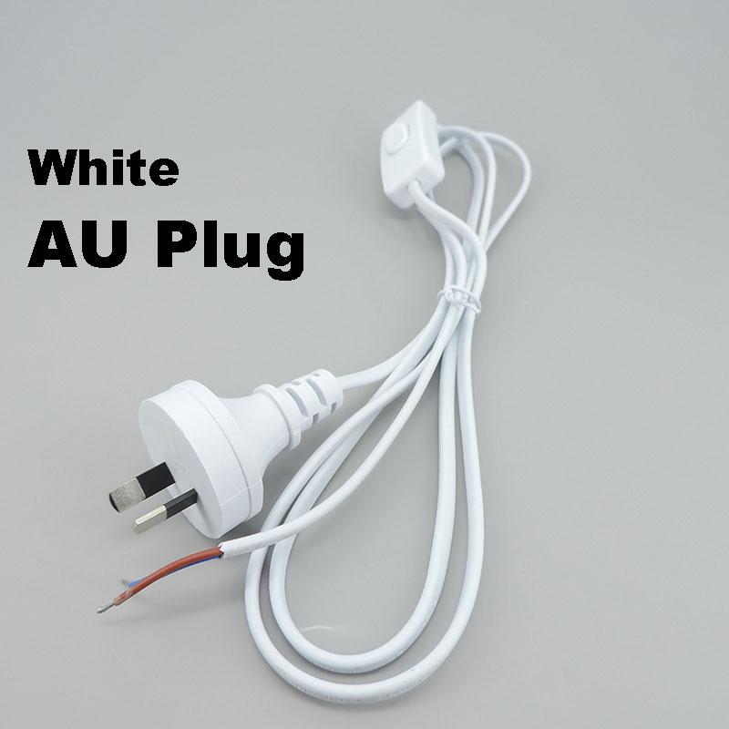Transparent White Black UK AU EU US AC Desk Lamp Power Supply Extend Connector Adapter Cable Repair Cord Electric Switch Plug