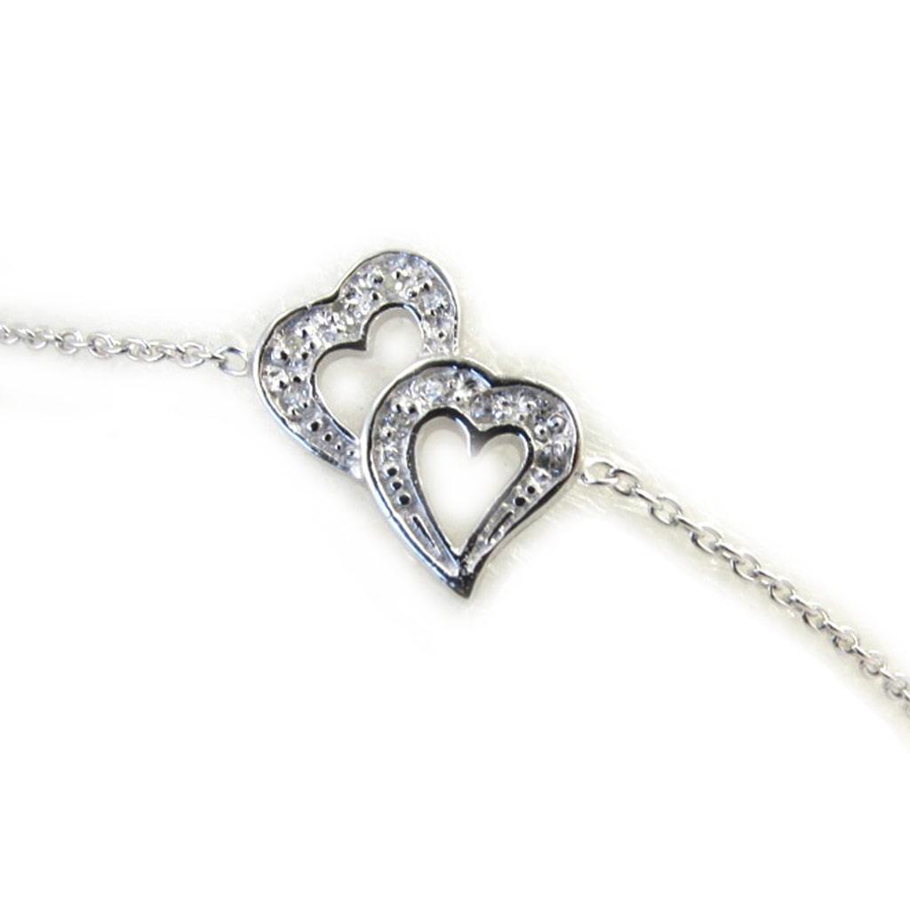 Les Trésors De Lily [M1688] - White 'Love' Silver Bracelet