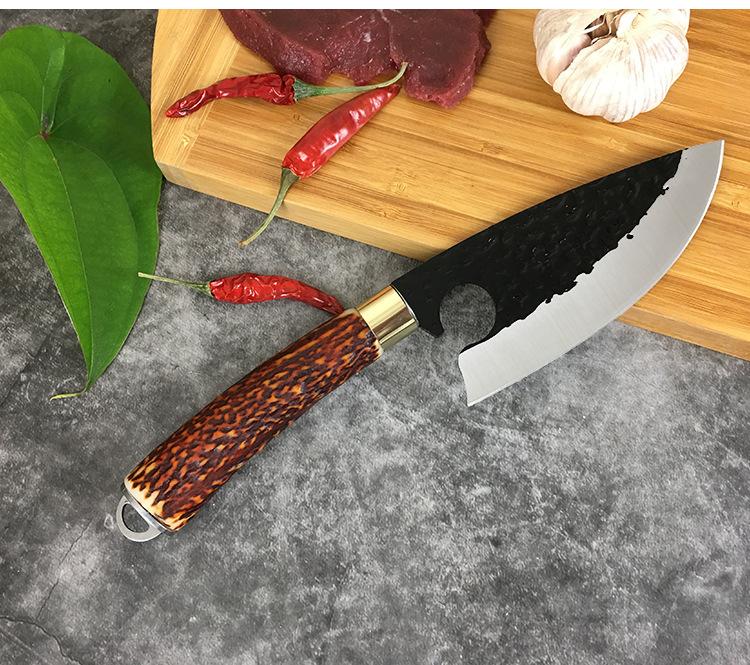 Кованый нож для обвалки, кухонный нож для мясника, шеф-повара, охотничий нож для резки ломтиков высокоуглеродистой стали