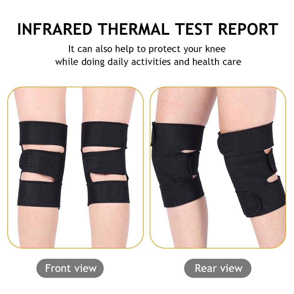 1 Pair Tourmaline Self Heating Knee Pad Magnetic Therapy Knee Support Brace Pain Relief Arthriti Knee Patella Massage Leg Warmer