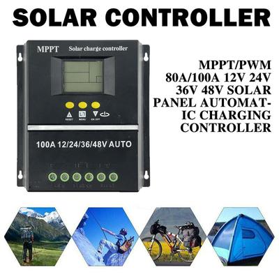 100A MPPT/PWM солнечный контроллер заряда USB 12 В/24 В/36 В/48 В автоматический контроллер двойной